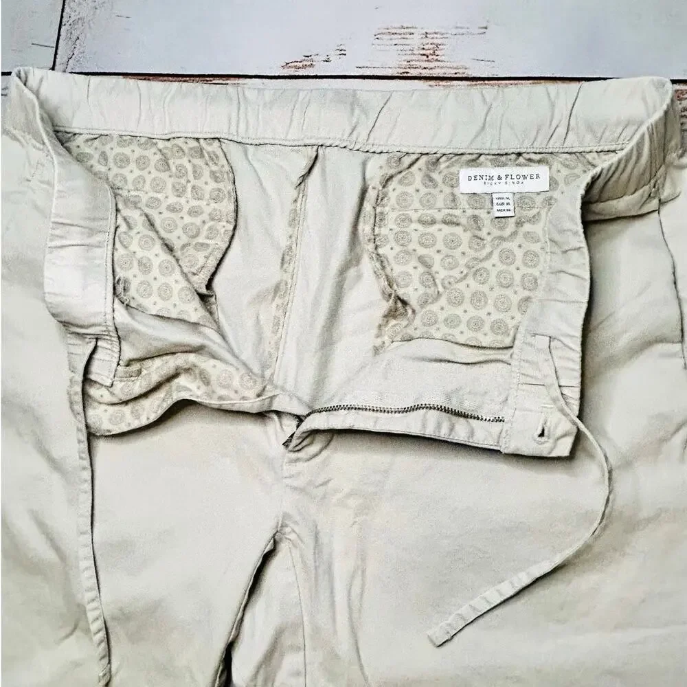Denim & Flower Ricky Singh Slim Fit Chino Pants Khaki Men's XL Stretch